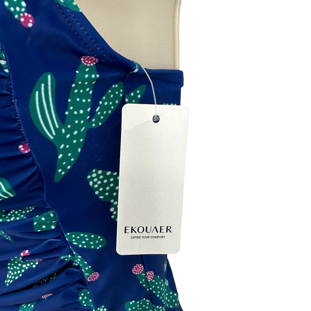 NEW Ekauer Blue Cacti One-Piece Swimsuit Small - Picture 4 of 11
